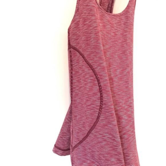 Zella XS Red White Striped Racerback Tank Top Activewear Stretch - Picture 4 of 7